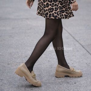 Dolce Vita ERNA Loafers Light Blush Leather Gold Chain Fringe Size 9.5 NIB